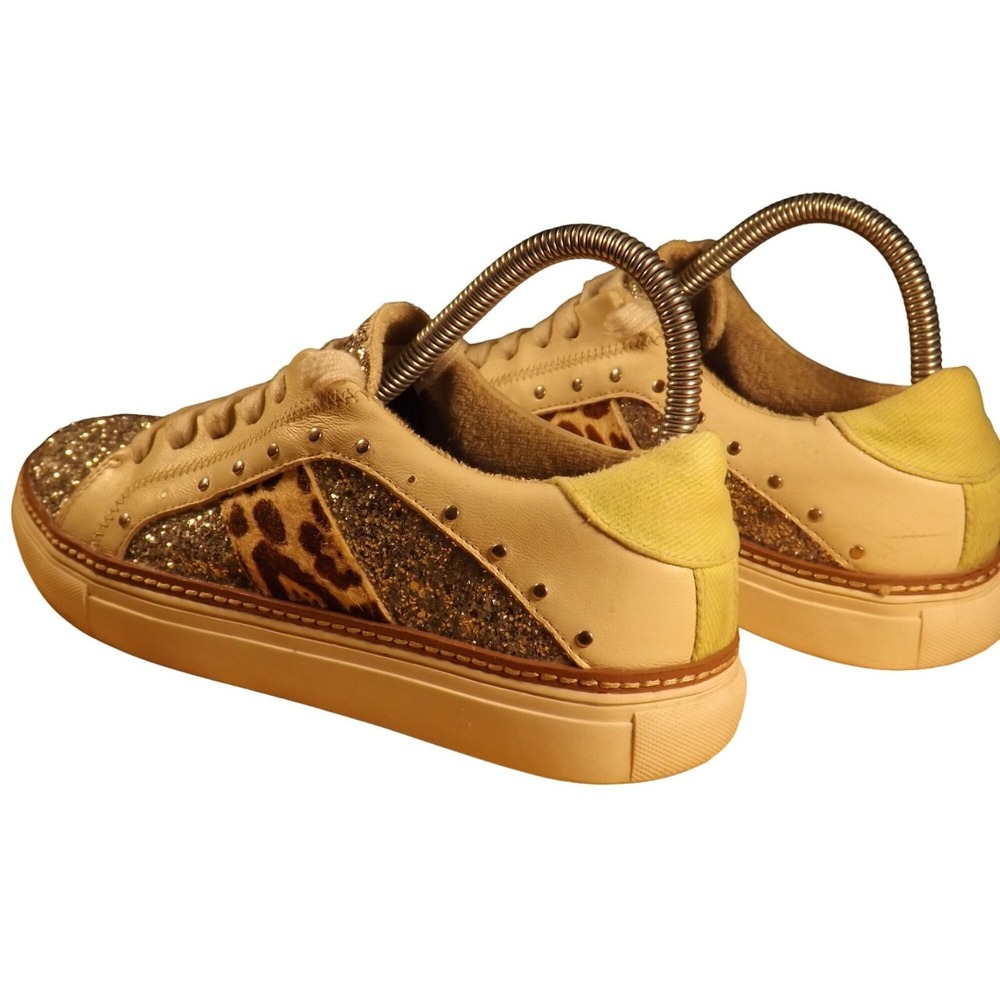 Crown Vintage Sneakers Womens Sz 7.5 Lace Up Multi Print Boho Hipster Shoes Chic - Picture 2 of 9